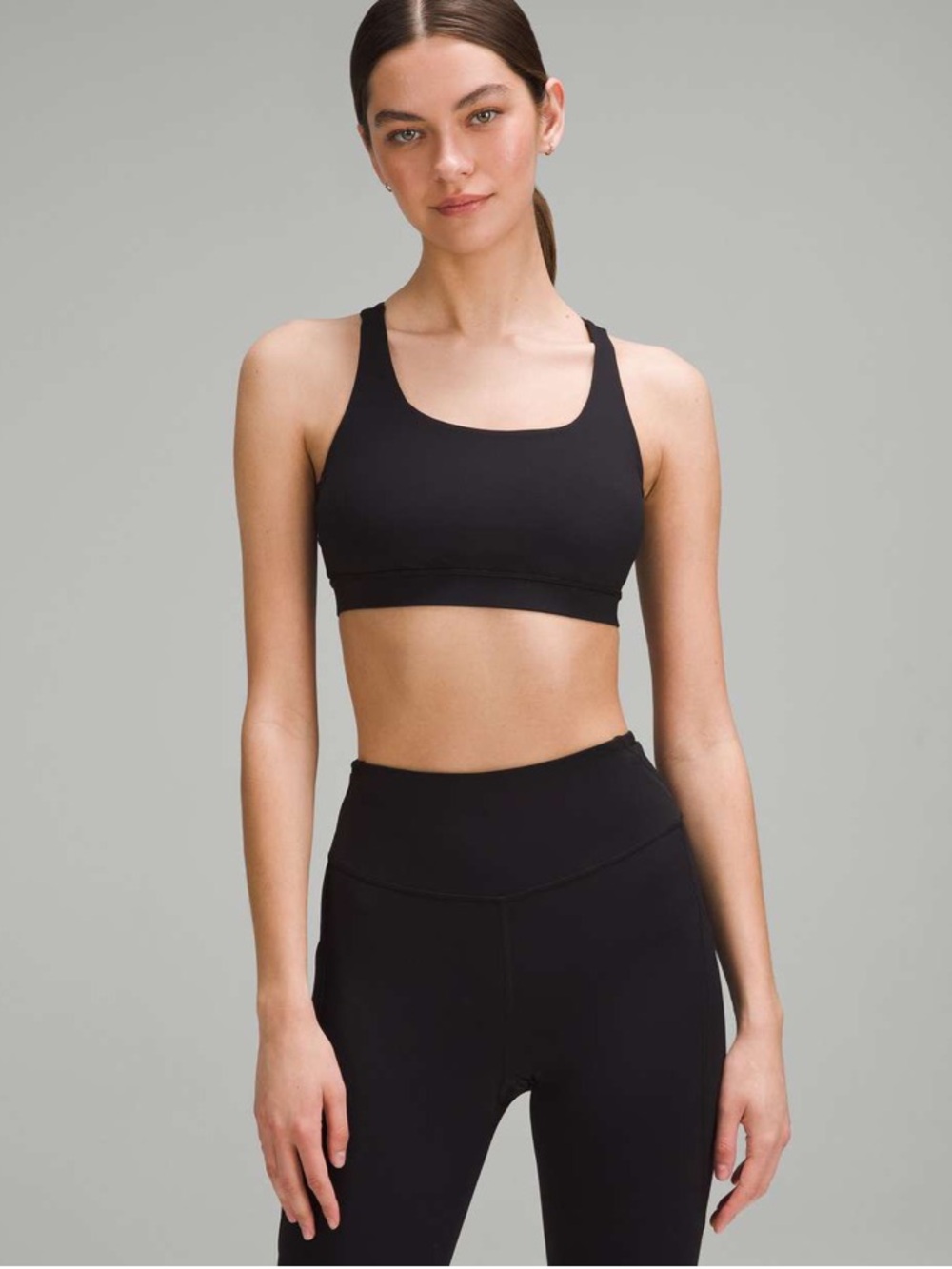 Lululemon Energy Longline Bra *Medium Support, B–D Cups Black Size 6